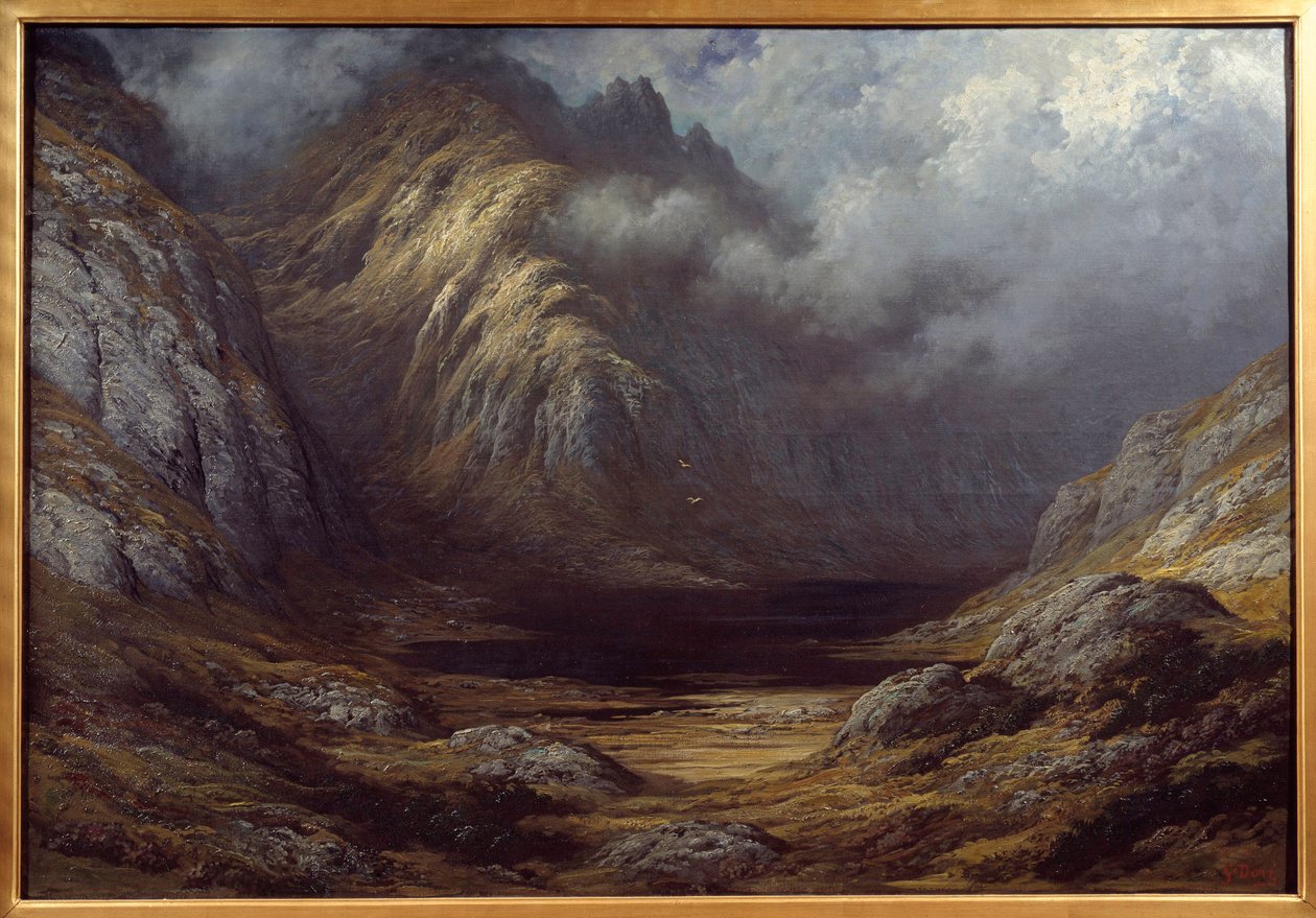 En sø i Skotland efter stormen. Maleri af Gustave Dore (1832-1883) af Gustave Dore