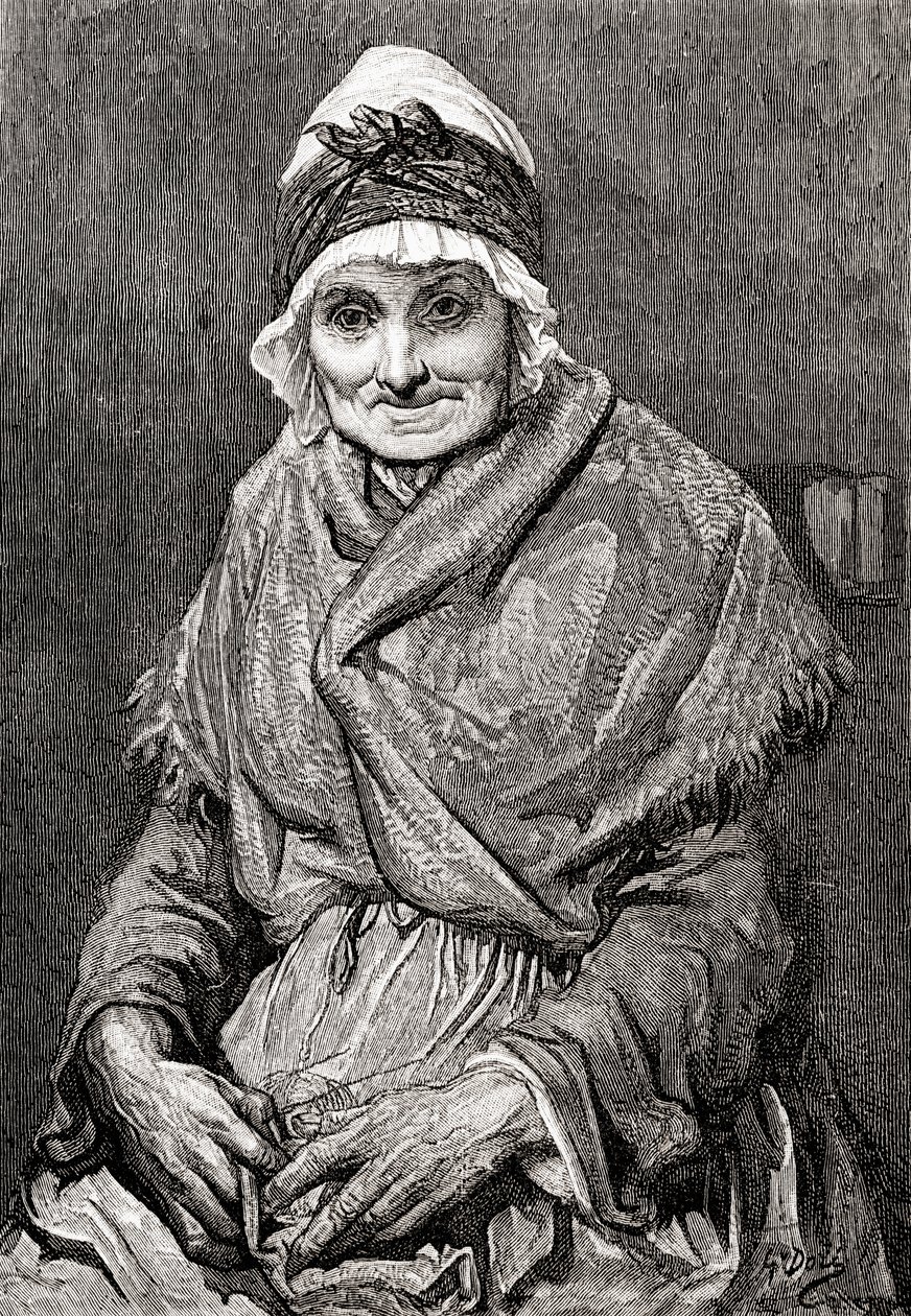 Efter en tegning, som Gustave Dore lavede i 1880 af sin sygeplejerske Francoise. Fra Life and Reminiscences of Gustave Dore, udgivet i 1885. af Gustave Dore