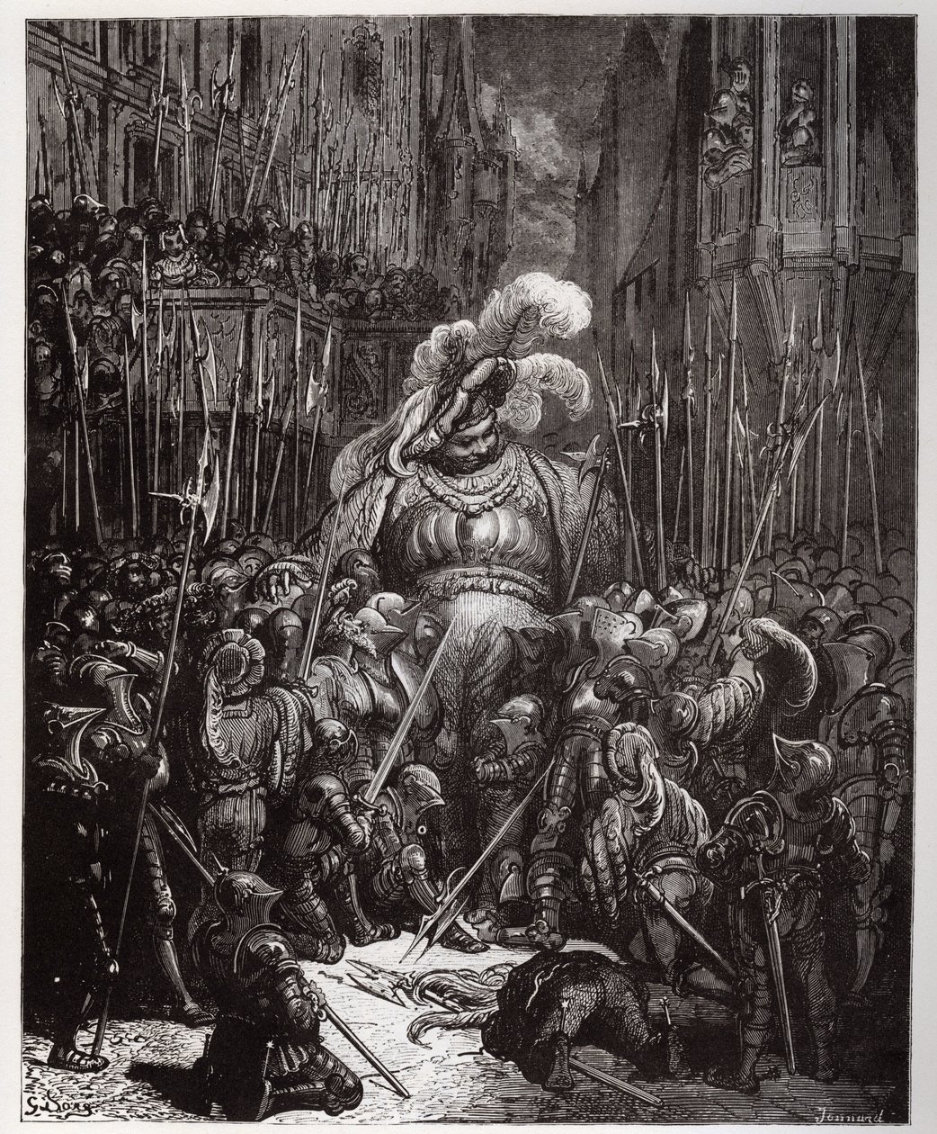 Ved starten af lyden takkede elskværdig alle svejserne i hans legioner - illustration fra 