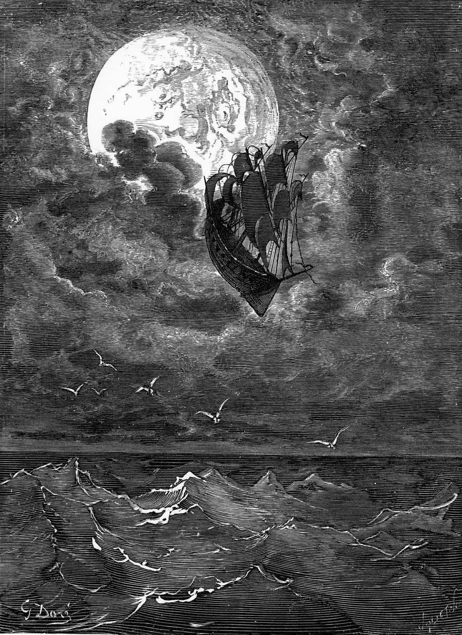 Baron Münchausen: Rejse til månen, af Doré. af Gustave Dore