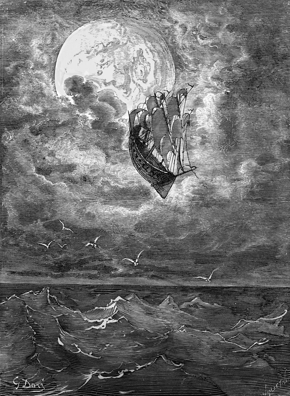 Baron Münchausen: Rejse til månen, af Doré. af Gustave Dore