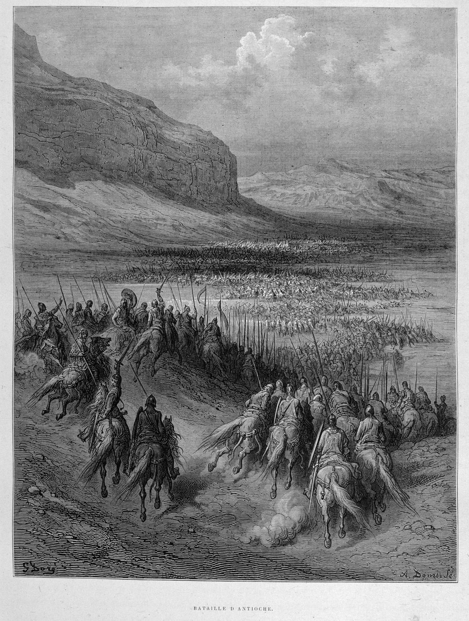 Slaget ved Antiokia under det første korstog af Gustave Doré af Gustave Dore