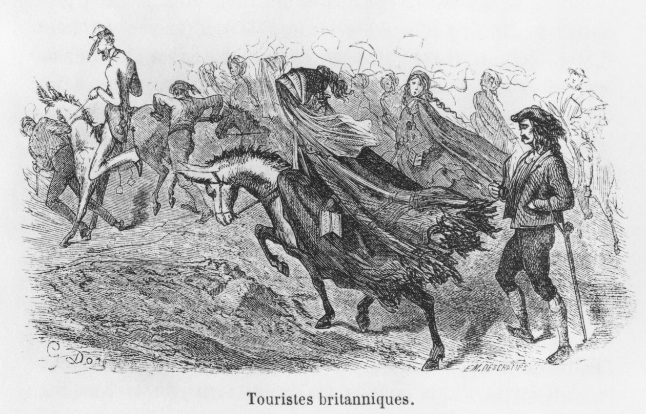 Britiske turister, illustration fra 