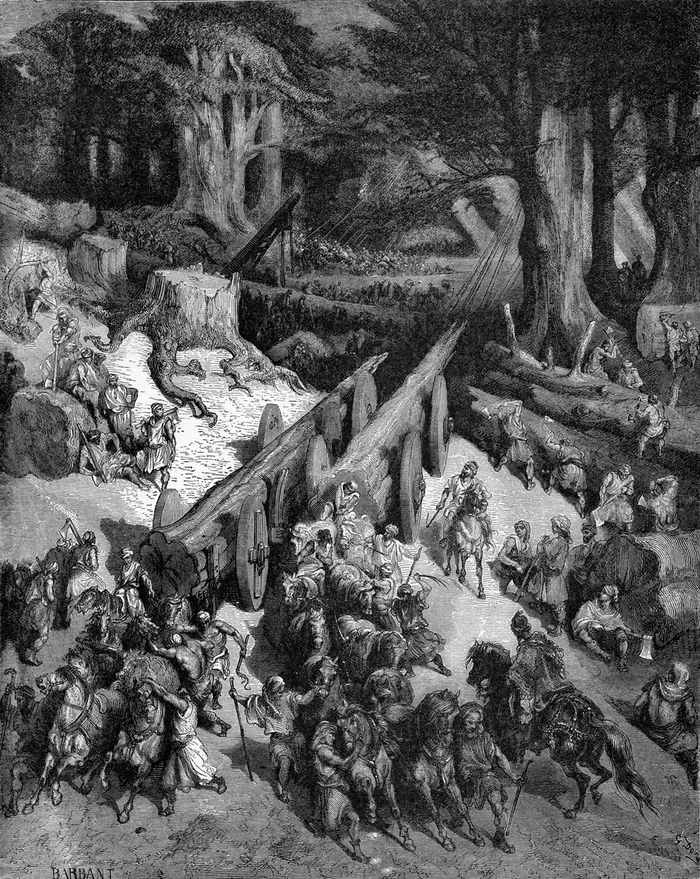 Opbygning af Jerusalems tempel af Gustave Dore
