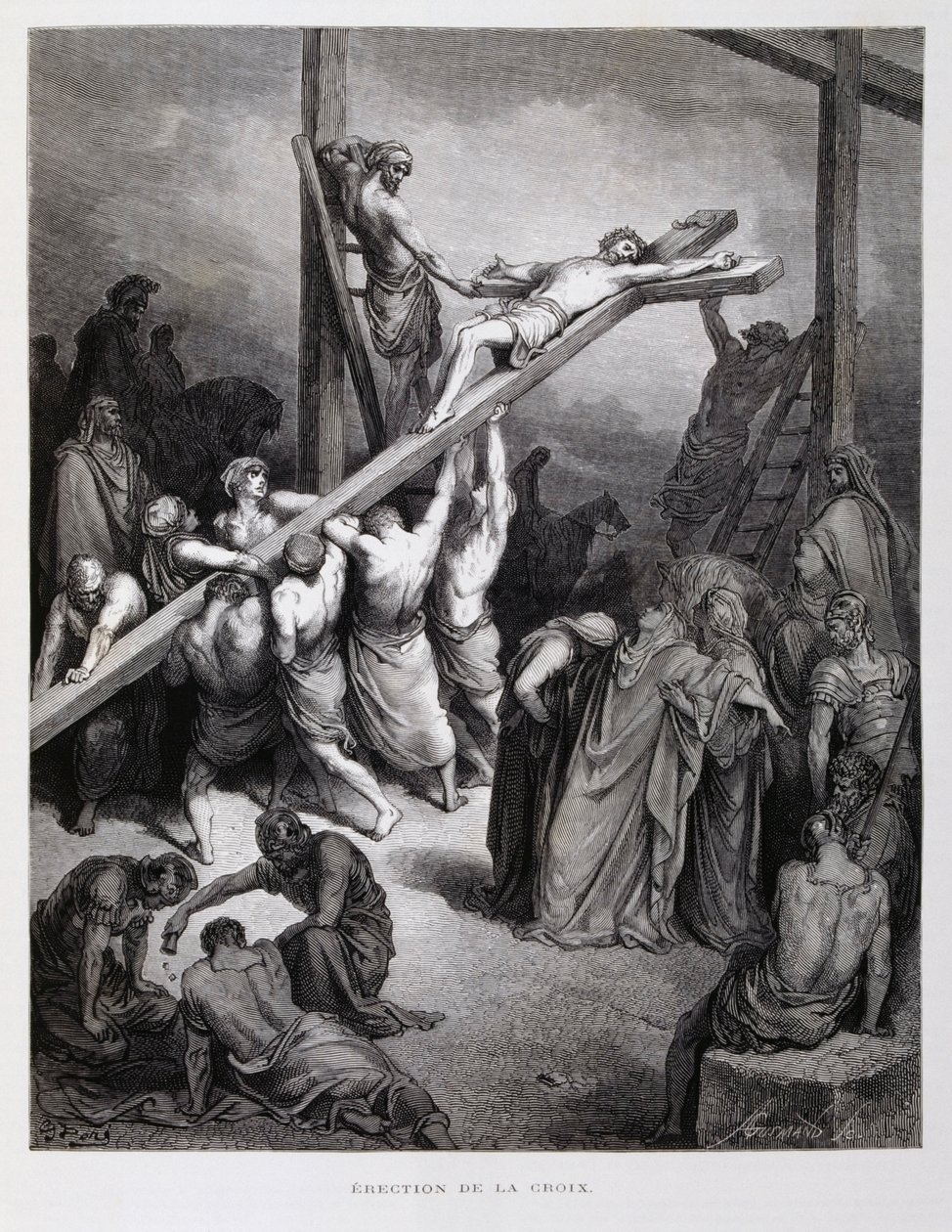 Den korsfæstede Kristus, illustration fra Dore-bibelen af Gustave Dore