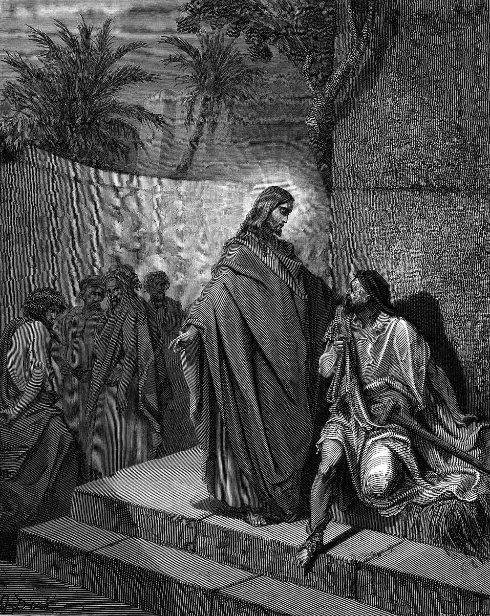 Kristus helbreder manden, der er syg af lammelse, 1866 af Gustave Dore