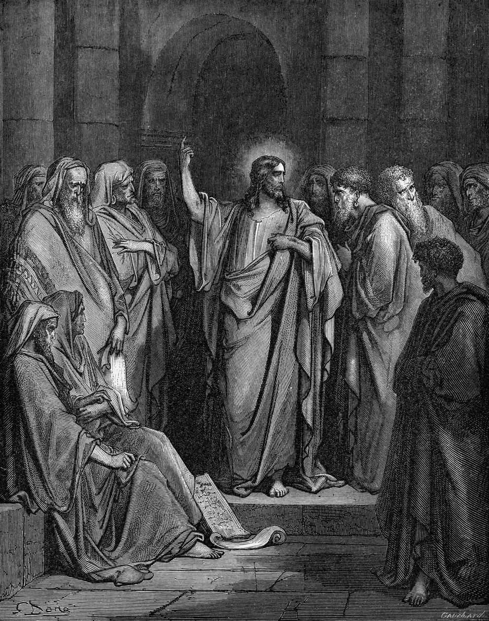 Kristus i synagogen af Gustave Dore