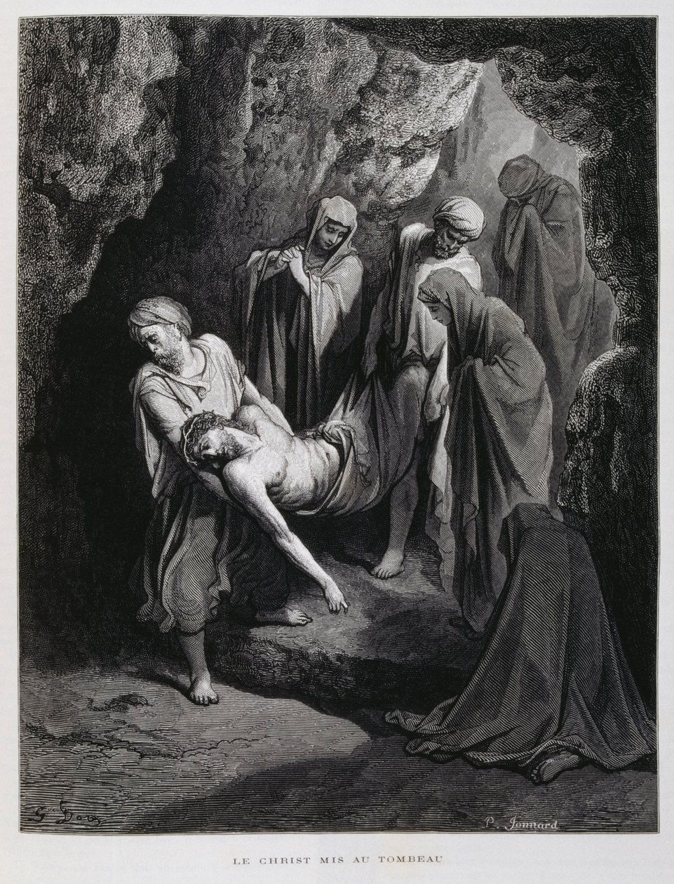 Kristus ført til graven, illustration fra Dore-bibelen af Gustave Dore