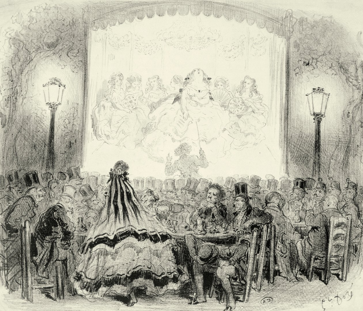 Kaffekoncertsal i Frankrig, af Paul Gustave Dore