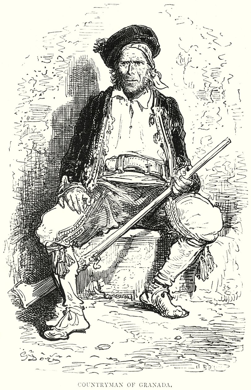 Landsmand fra Granada (kobberstik) af Gustave Dore