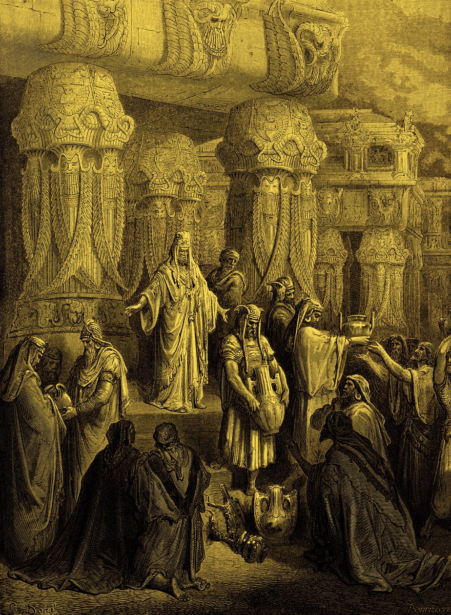Kyros genopretter karene til templet. - Bibel af Gustave Dore