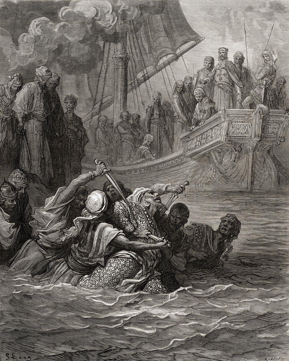Death of Almoadam, illustration fra 