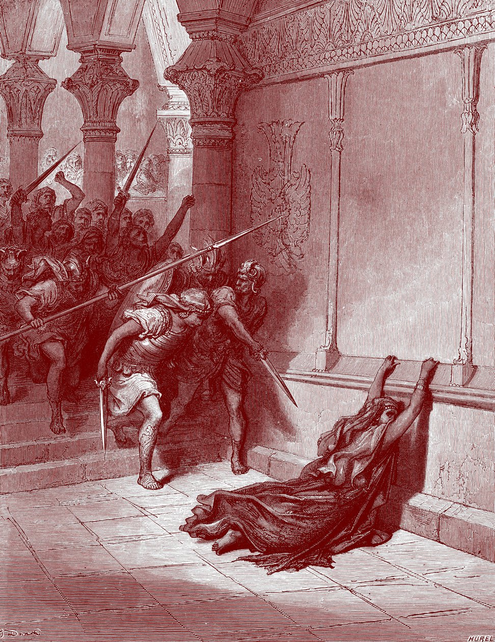 Athalias død af Doré - Bibelen af Gustave Dore