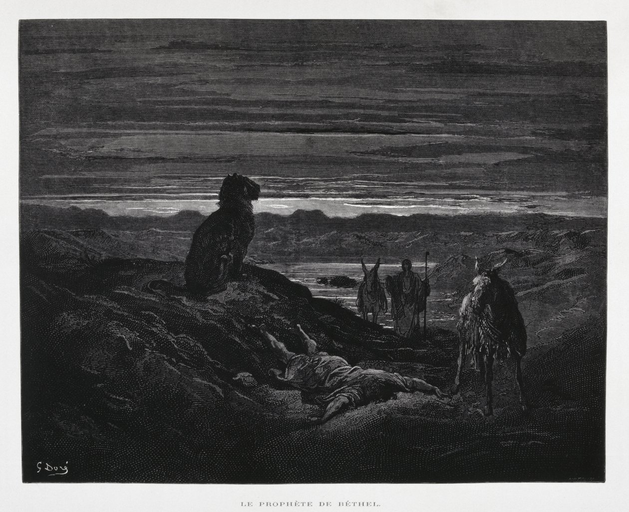 Profeten fra Betels død, illustration fra Dore-bibelen af Gustave Dore