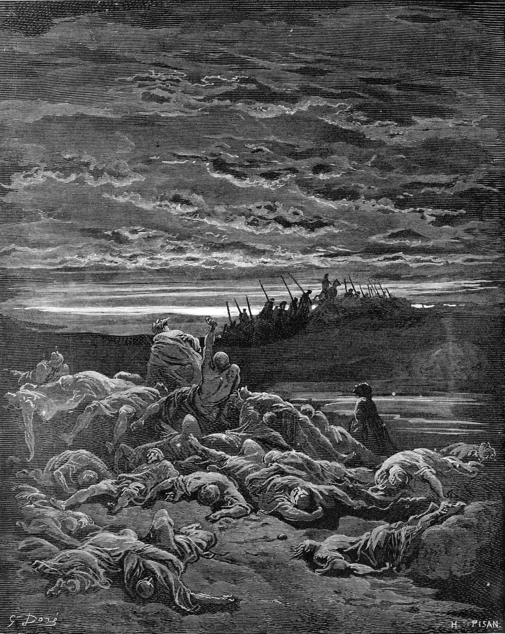 Jerubbaals sønners død - Bibelen af Gustave Dore