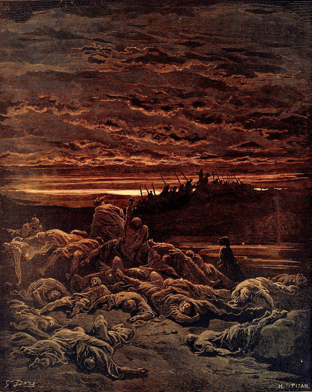 Jerubbaals sønners død af Doré - Bibelen af Gustave Dore