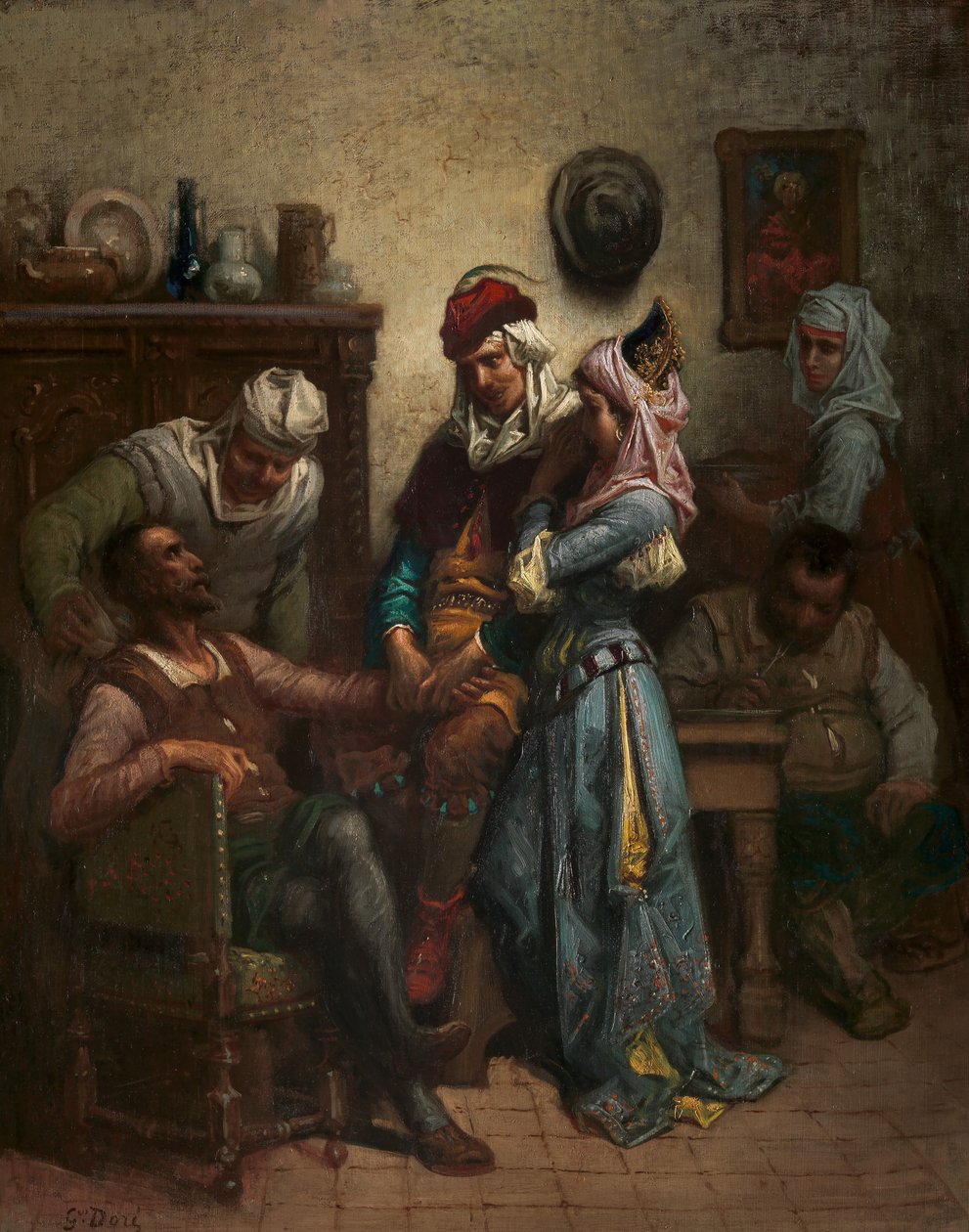Don Quixote og Sancho Panza underholdt af Basil og Quiteria, af Gustave Dore