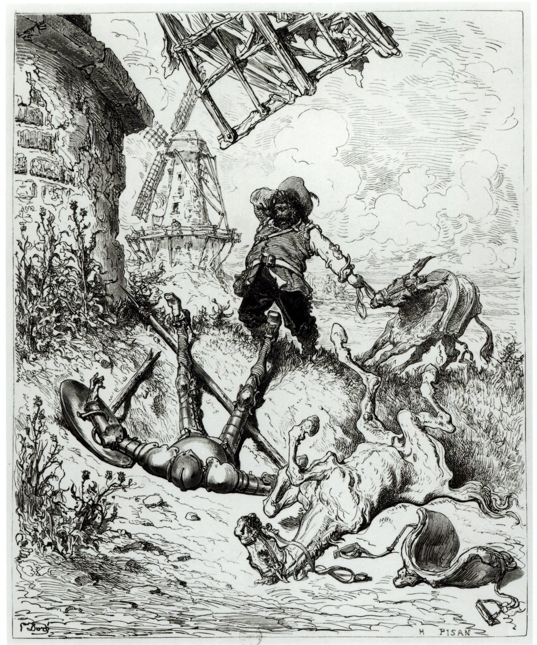 Don Quixote og vindmøllerne, fra 