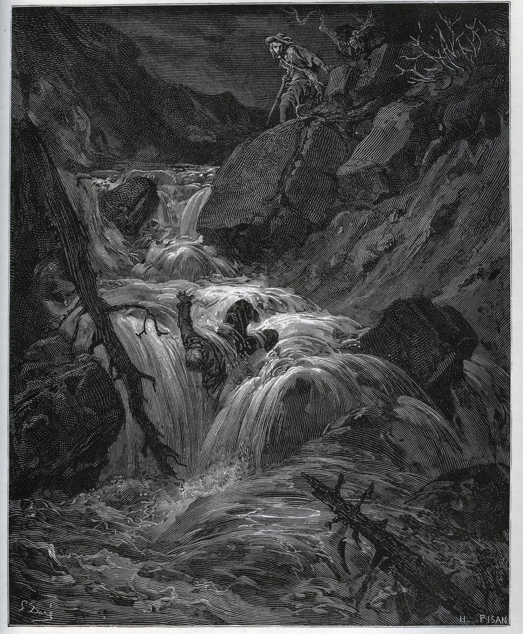 Dorothee, deguisee som en ung bonde, slipper sin lystige kammertjener løs - fra "" Don Quixote de la Mancha"" af Miguel Cervantes af Gustave Dore
