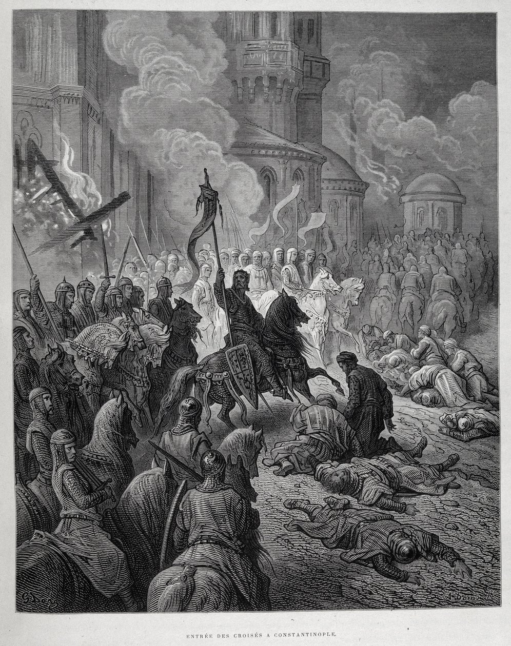 Korsfarernes indtog i Konstantinopel under det fjerde korstog af Gustave Doré. af Gustave Dore