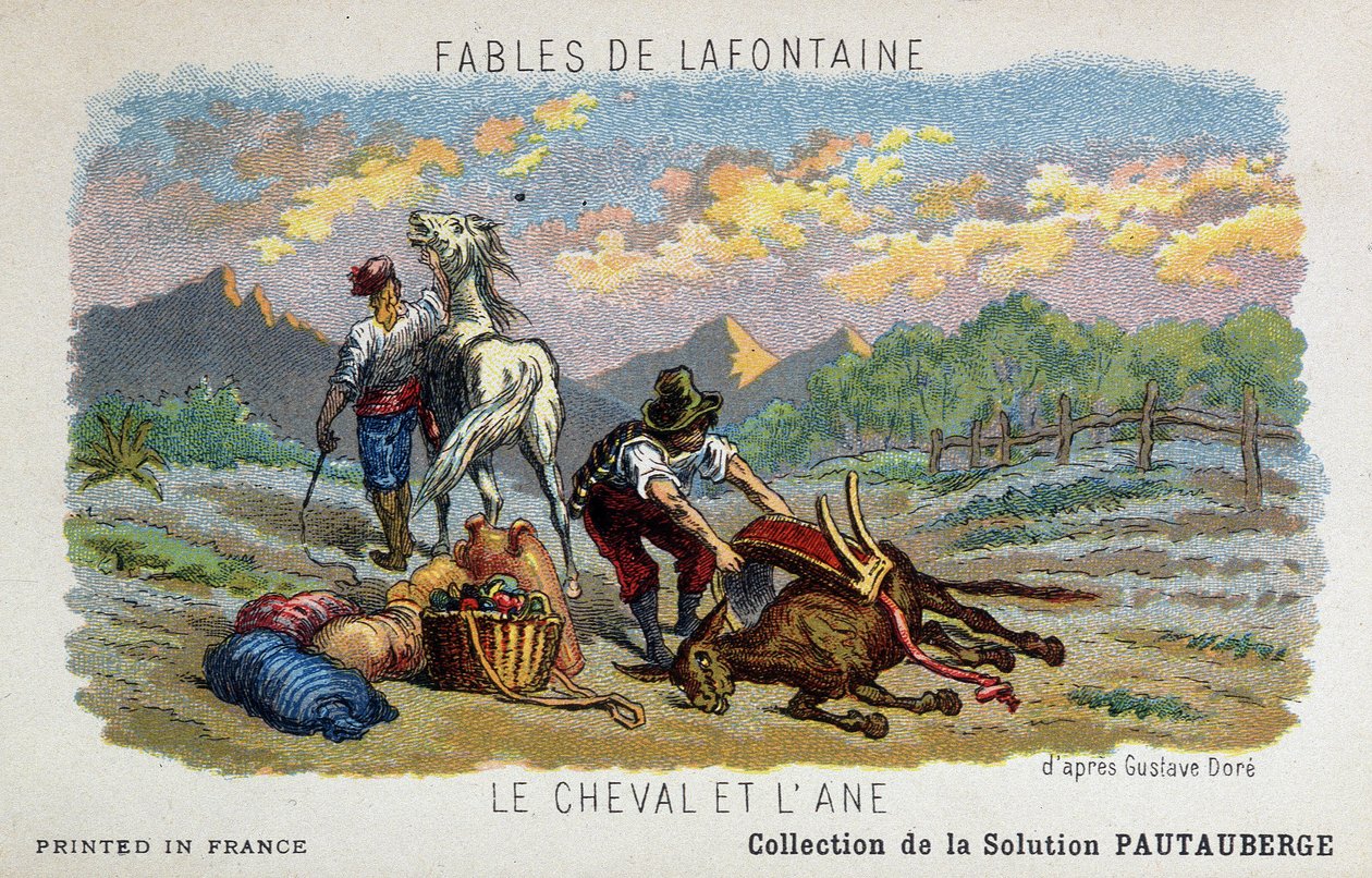 Fable de Lafontaine: Hesten og æslet ifølge Gustave Doré af Gustave Dore