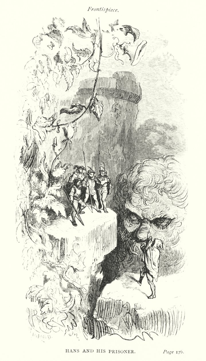 Hans And His Prisoner (engraving) af Gustave Dore