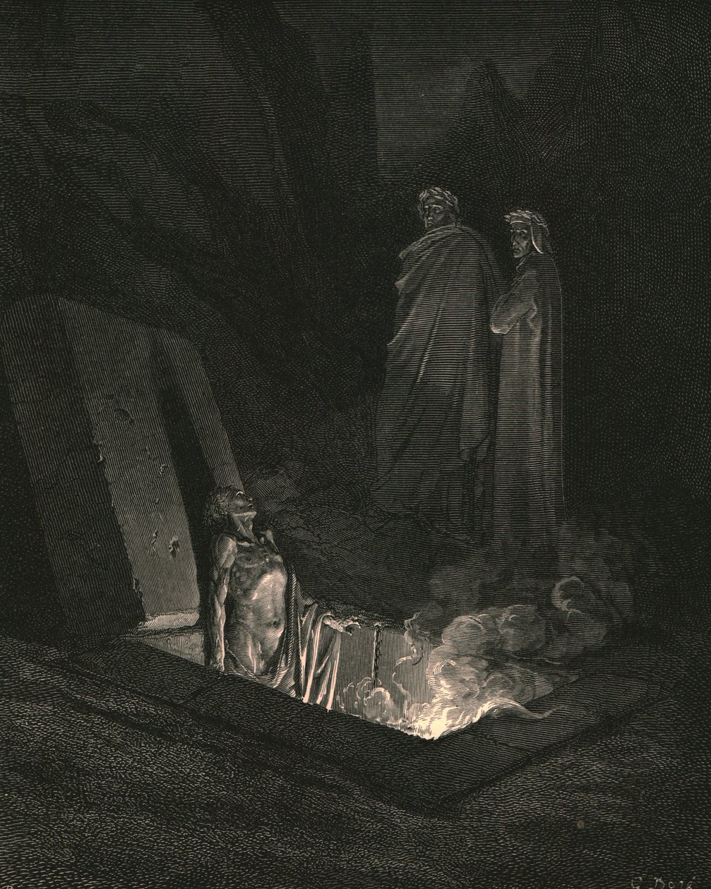 Han, snart der jeg stod ved gravens fod, eyd mig en plads, c1890. af Gustave Dore