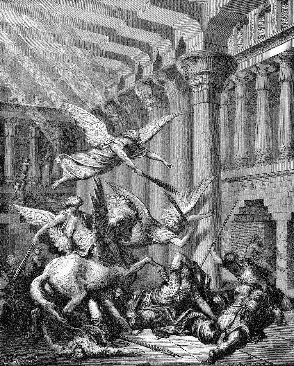Heliodorus straffet i templet af Gustave Dore