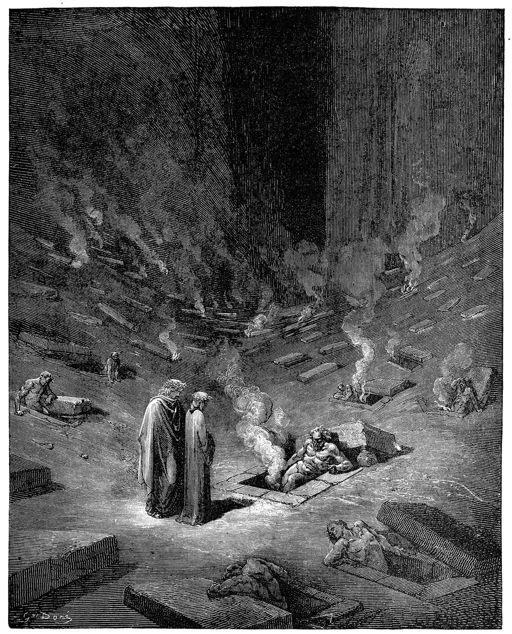 Helvede: byen Dis, den romerske gud for underverdenen, 1863 af Gustave Dore