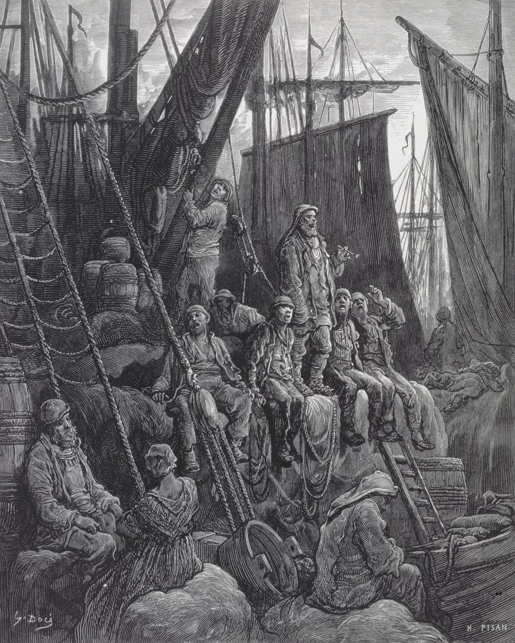Houndsditch, fra "London, a Pilgrimage", skrevet af William Blanchard Jerrold (1826-94), graveret af Heliodore Joseph Pisan (1822-90), pub. 1872 af Gustave Dore