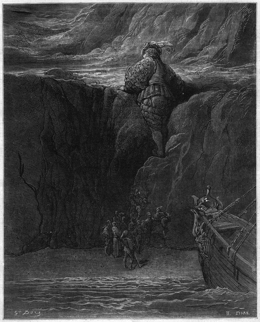 Illustration af Gustave Dore (1832-1883) til "" Pantagruel"" af Francois Rabelais (1483-1553). år 1870. af Gustave Dore