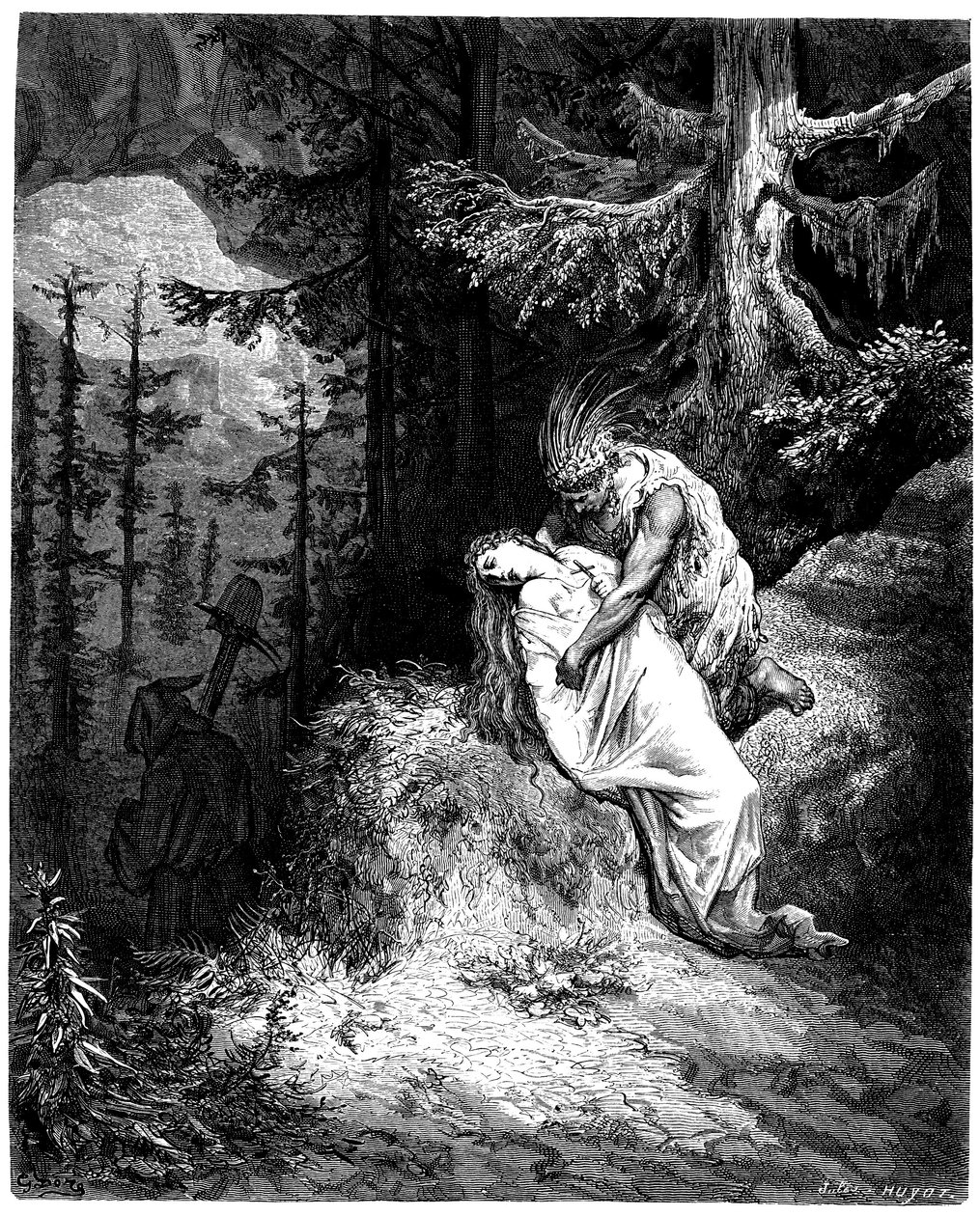 Illustration af Gustave Dore (1832-1883) til romanen af Francois Rene de Chateaubriand (1768-1848), Atala, edition Hachette 1863 -. af Gustave Dore
