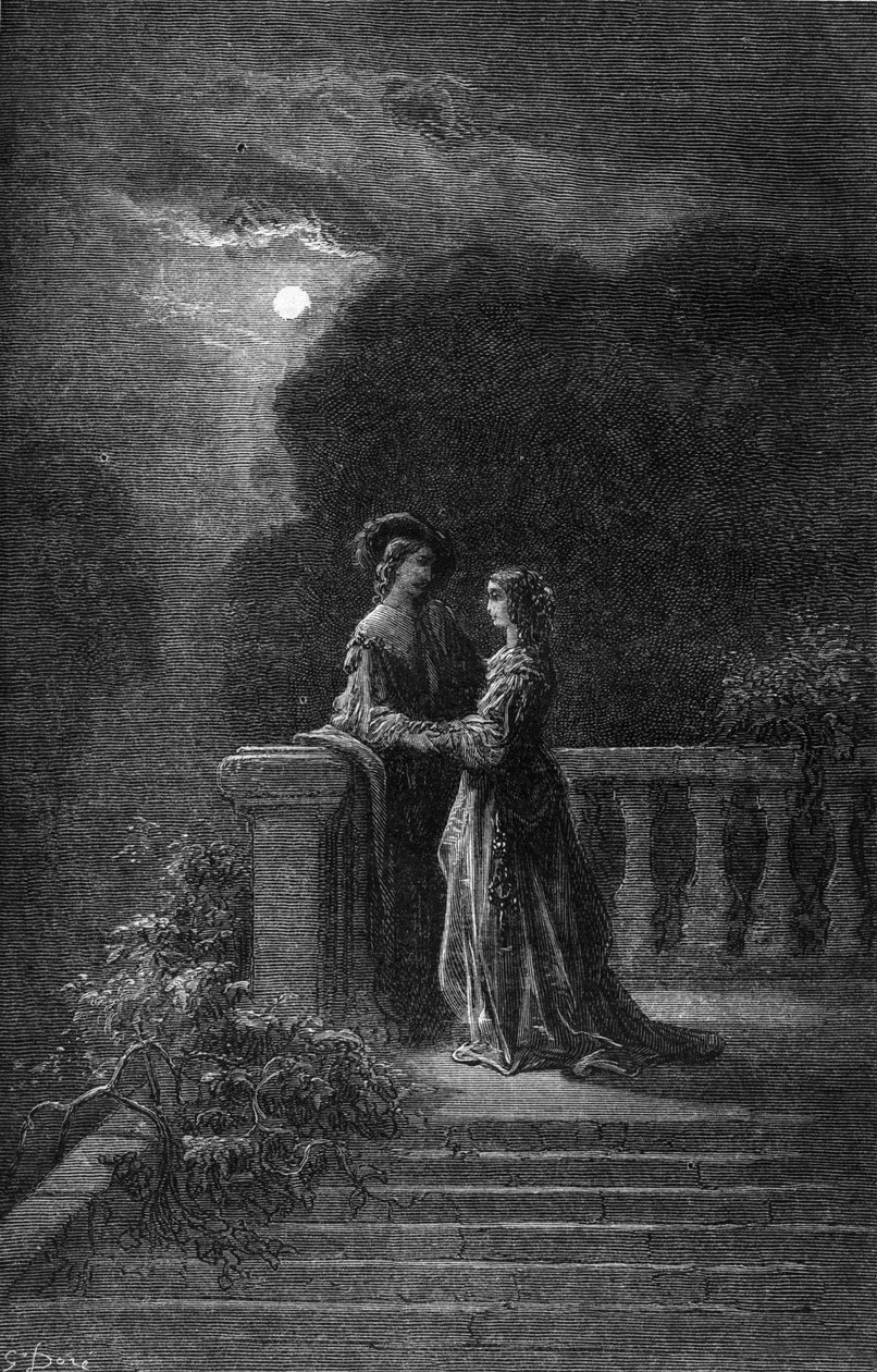 Illustration af Gustave Dore af bogen Kaptajn Fracasse af Theophile Gautier af Gustave Dore
