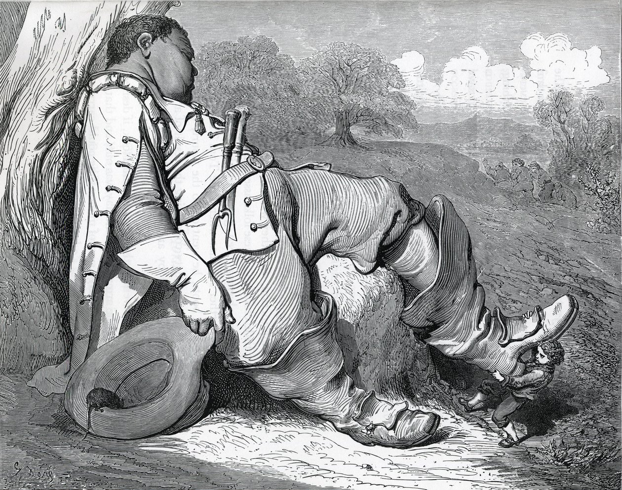 Illustration til "Le petit poucet", skrevet i 1697 af Charles Perrault (1628-1703) af Gustave Dore