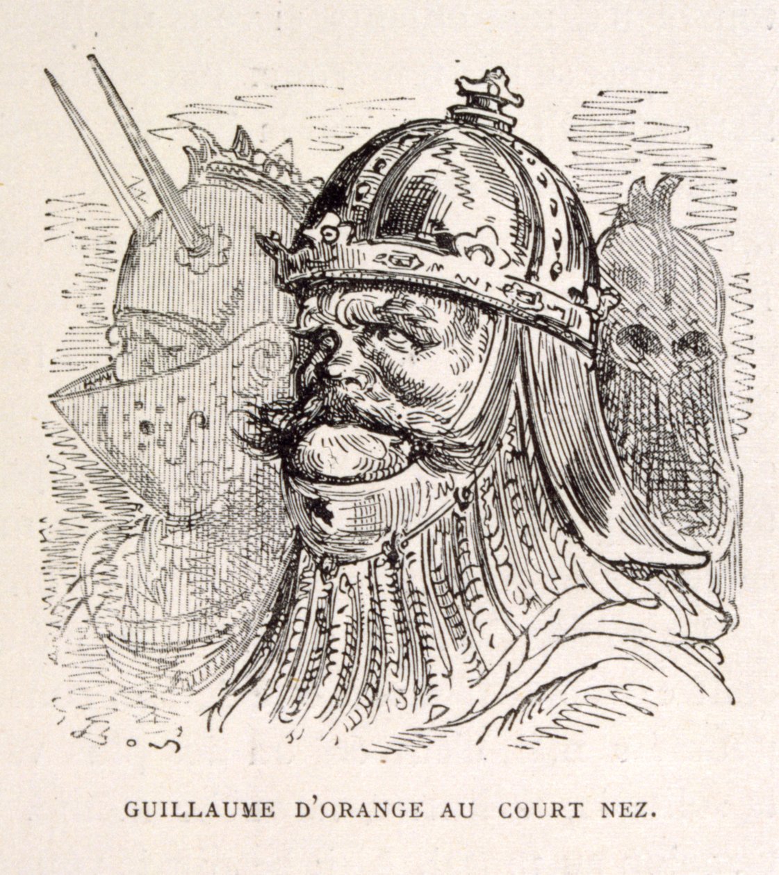 Illustration af kong Vilhelm af Oranien fra La legende de Croque-Mitaine. af Gustave Dore
