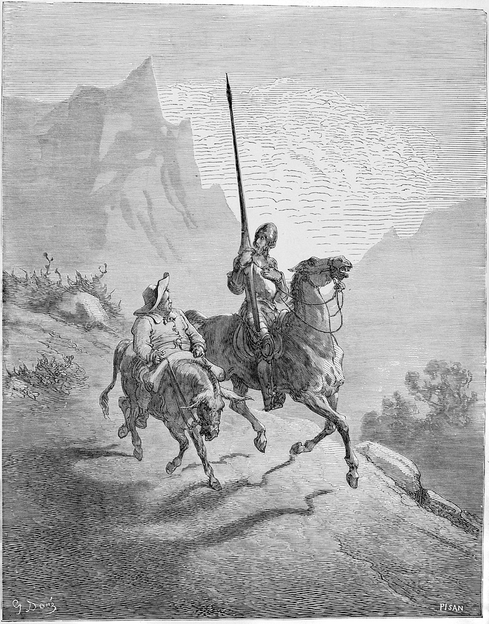 Illustration til bogen Don Quixote de la Mancha af M. de Cervantes, 1863. af Gustave Dore