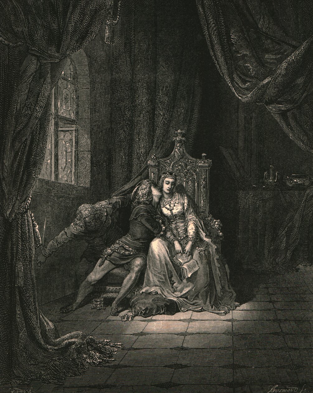 I dens blade den dag læste vi ikke mere, c1890. af Gustave Dore