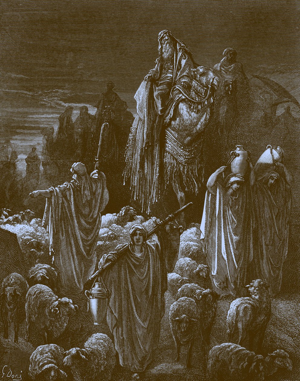 Jakob rejser ind i Egypten, af Doré - Bibelen af Gustave Dore