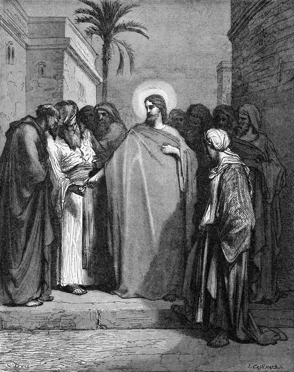 Jesus og hyldestpengene af Gustave Dore