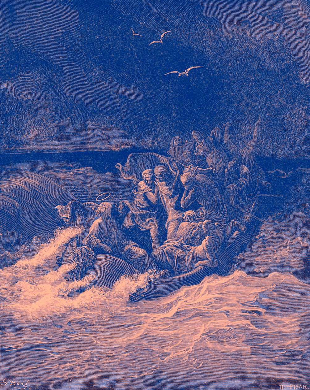 Jesus dulmer stormen - Bibelen af Gustave Dore
