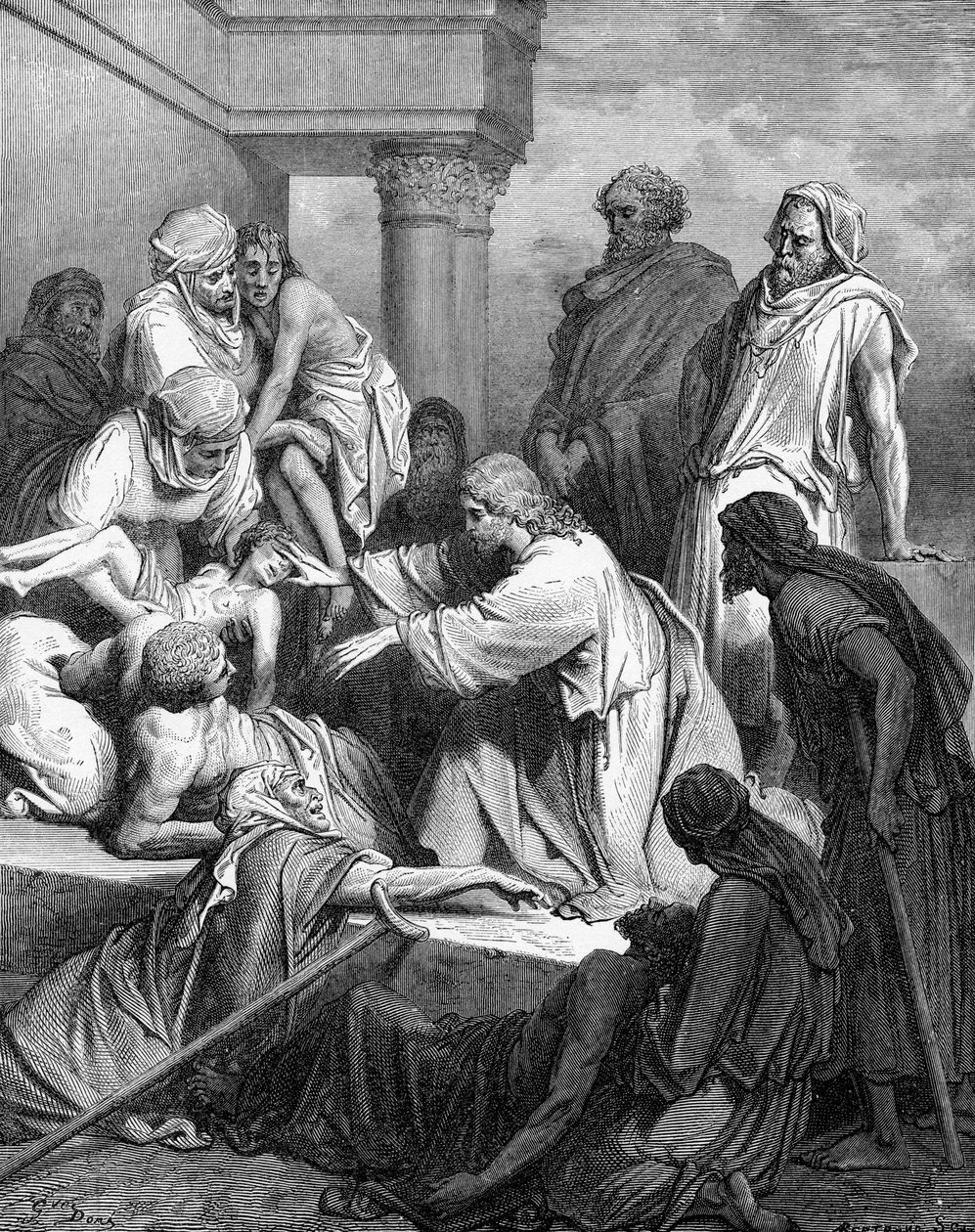 Jesus helbreder de syge af Gustave Dore