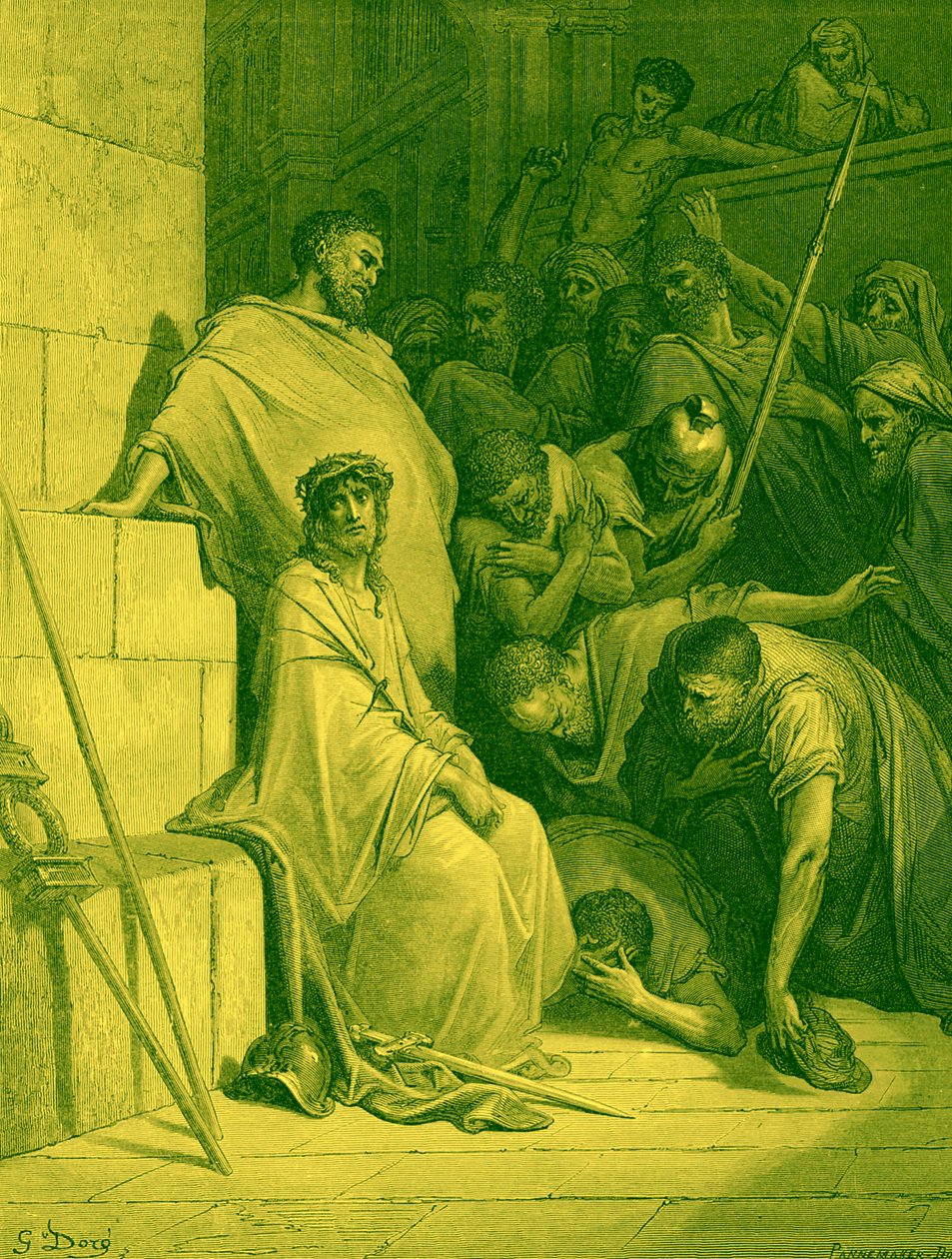 Jesus bliver hånet af romerske soldater - Bibelen af Gustave Dore