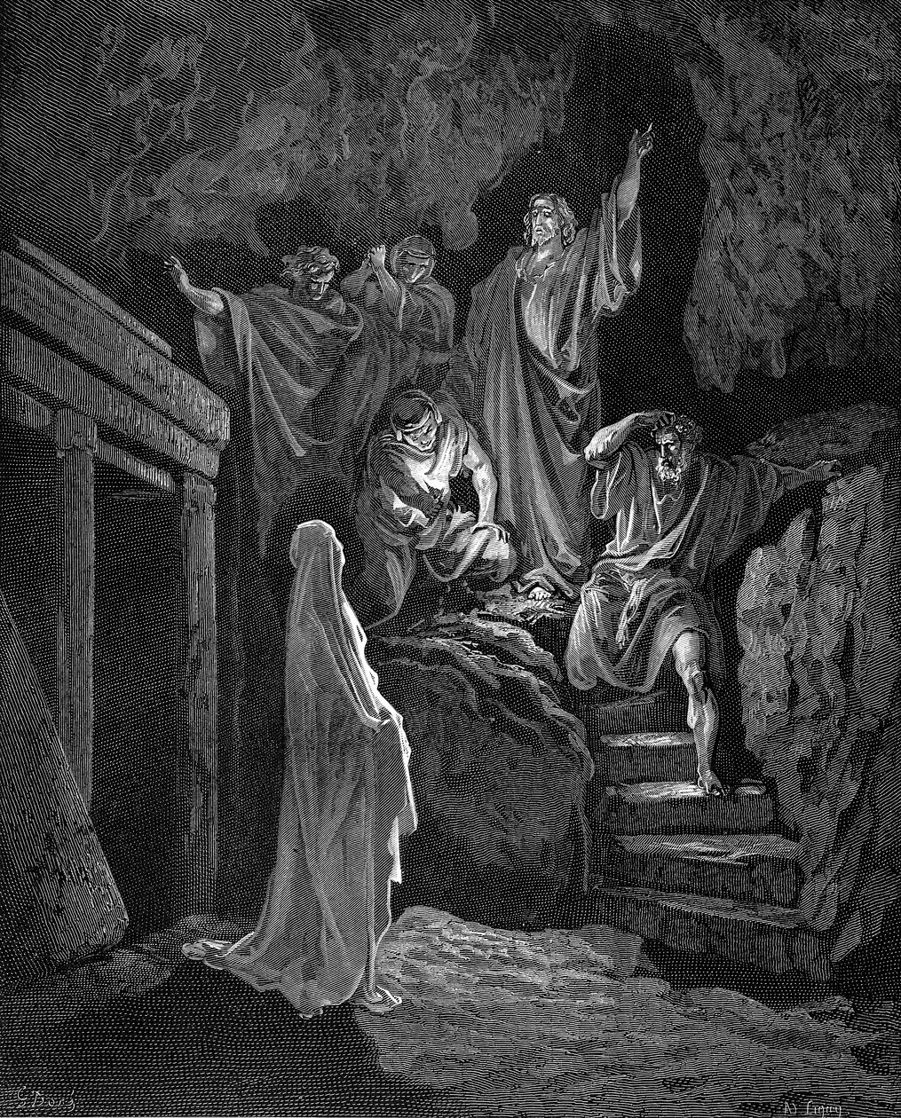 Jesus rejser Lazarus fra sin grav, 1865-1866 af Gustave Dore