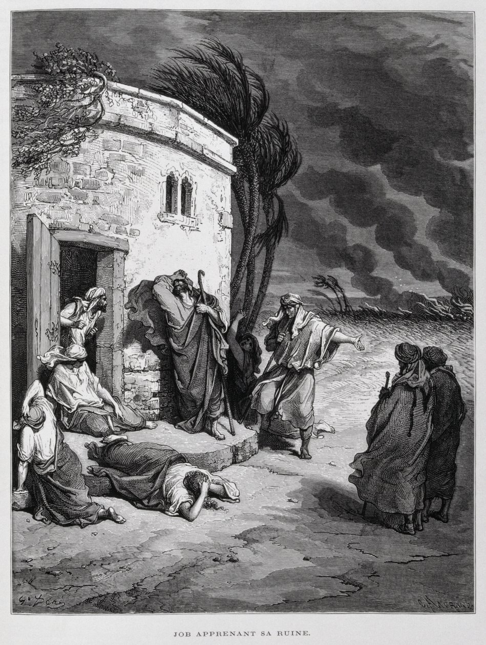 Job forstår sin ruin, Illustration fra Dore-bibelen af Gustave Dore