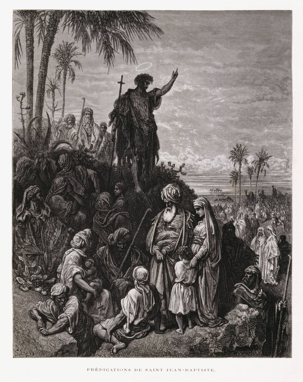 Johannes Døberen prædiker, illustration fra Dore-bibelen af Gustave Dore
