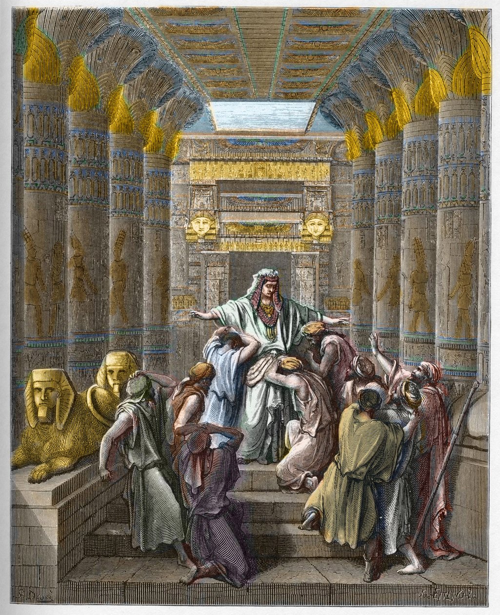 Joseph Patriark af Israel - Josef anerkendt af sine brødre - Joseph anerkendt af sine brødre - indgravering i "The Bible illustree" af Gustave Dore (1832-1883) - Indgravering fra "" The Dore Bible"" af Gustave Dore