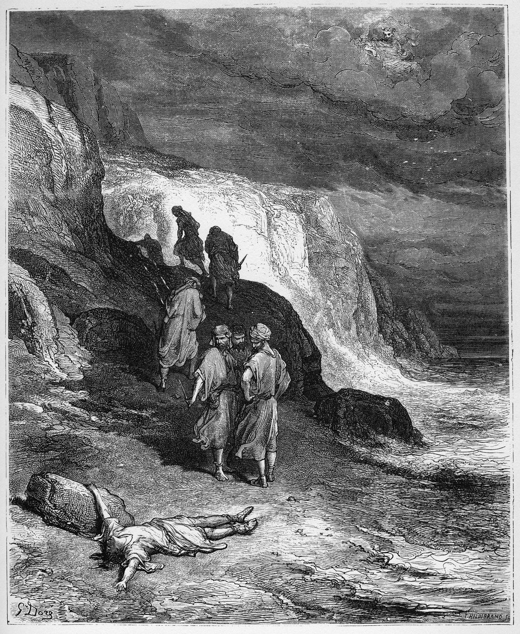 Jupiter et le Passenger - JUPITER OG PASSAGEREN - fra "Fables" af Jean de La Fontaine af Gustave Dore