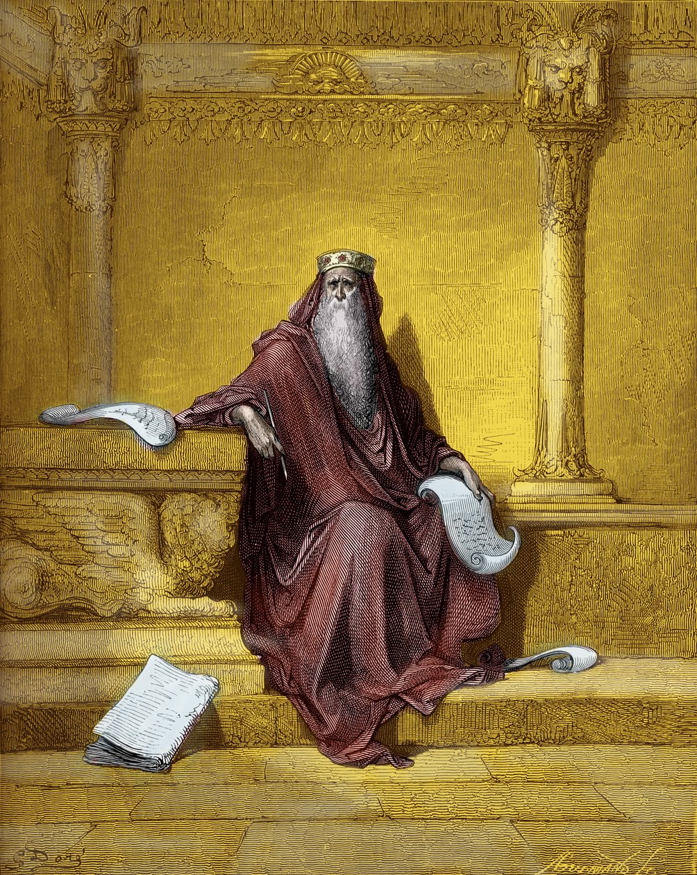 Kong Salomon gravering af Gustave Doré. - Bibel af Gustave Dore