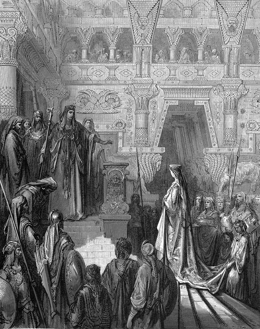Kong Salomon byder dronningen af Saba velkommen, 1865-1866 af Gustave Dore
