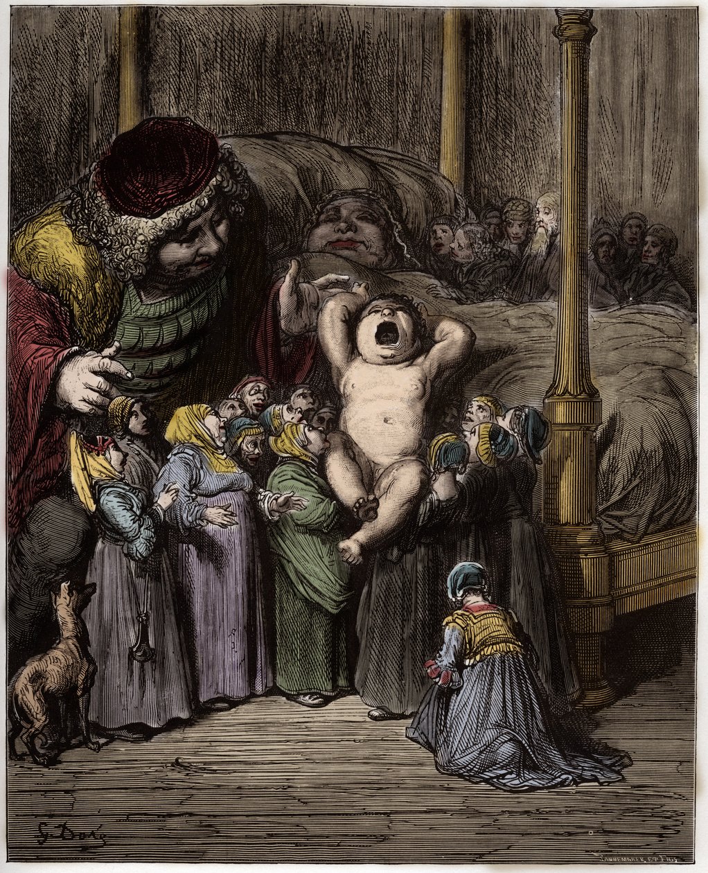 La Naissance de Gargantua - Gargantuas fødsel - illustration fra 